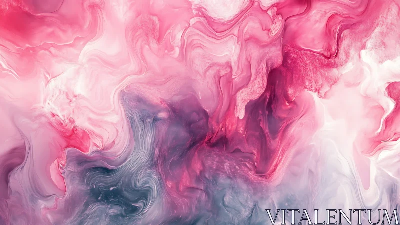 Pink fluid abstraction with swirling marbled gradients.
