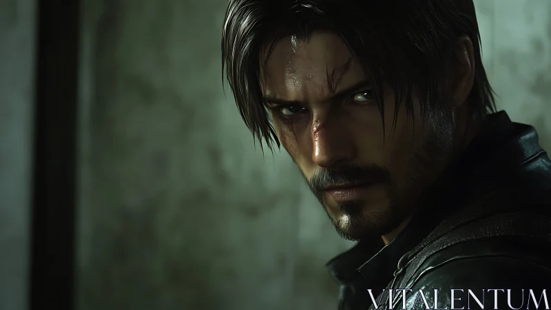 Storm-battered vigilante measures the room with his glare