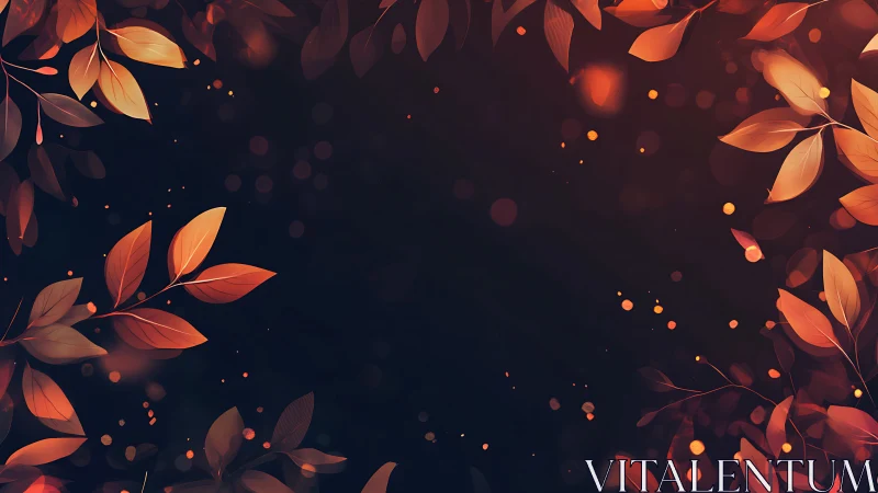 Autumn foliage glows around a dark, softly blurred center.