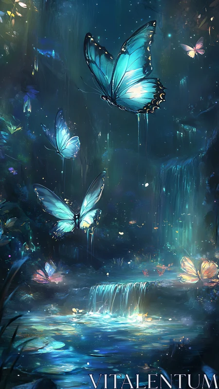Moonlit lagoon where luminous butterflies rehearse dreams.