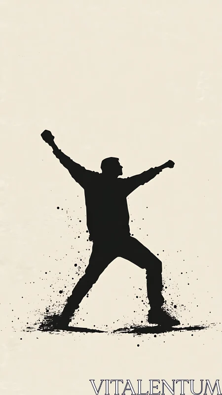 Triumphant Figure with Explosive Particle Dissolution Effect