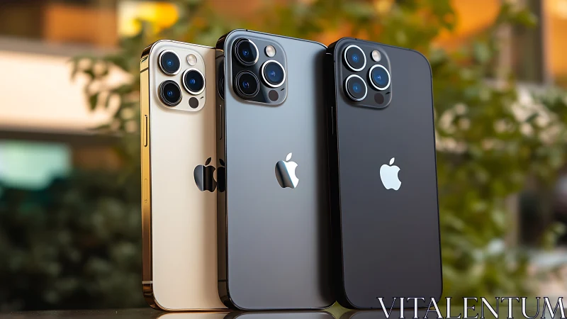 Three iPhone 13 Pro models displayed in color variants.