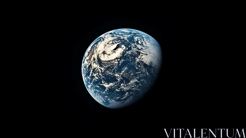 Earth rendered in deep space with high-contrast orbital perspective
