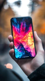 Digital Wildfire: Chromatic Chaos Captured on Glass.