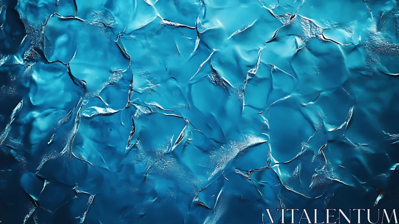 Abstract blue cracked ice texture with glossy, modern style.