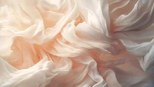 Layered close-up of pale translucent fabric folds in motion.