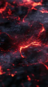 Molten Lava Flow: Incandescent Geological Surface Study