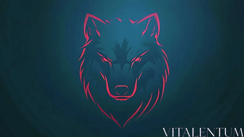 Neon wolf outline glowing softly in an electric night sky.