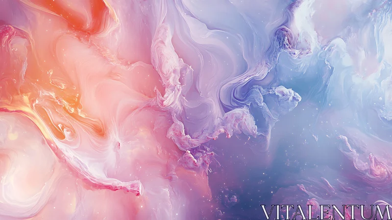 Iridescent nebula-like fluid gradients form ethereal color clouds