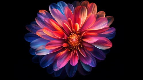 Luminous Gradient Flower Blooming with Vibrant Color