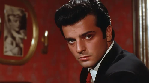 Classic low-key portrait lighting emphasizes cinematic male profile