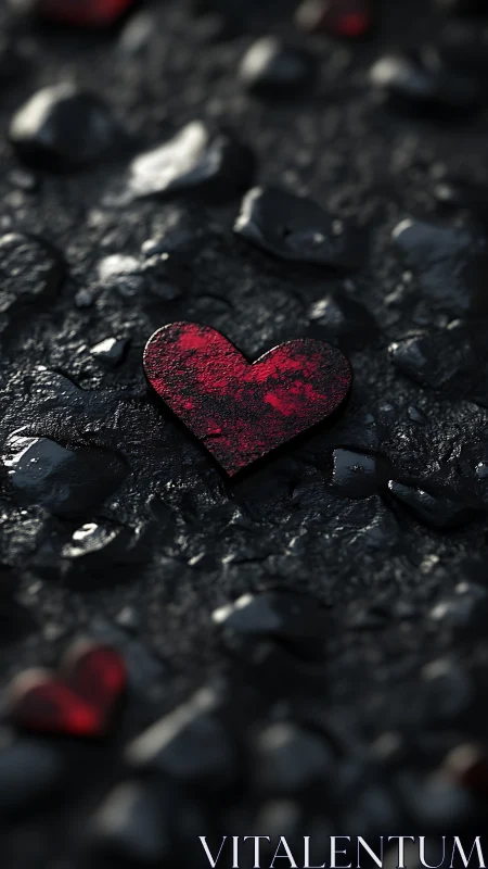 Crimson Heart Emerges from Volcanic Darkness.