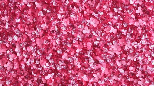 Pink confetti meadow with glittering party daydreams.