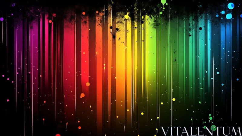 Colorfall cascade of glowing rainbow drips and splashes.