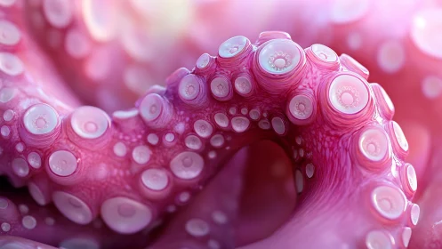 Gentle pink tentacles curling in a dreamy underwater glow.