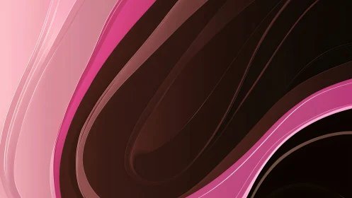 Layered magenta and chocolate waveforms curve with smooth vector precision