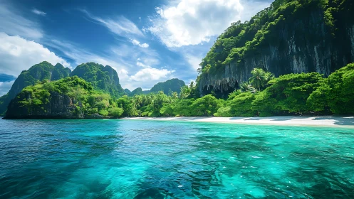 Tropical Limestone Formations Coastal Landscape