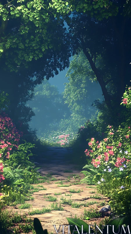 Portal to Radiance: Luminous Gateway Through Emerald Canopy.