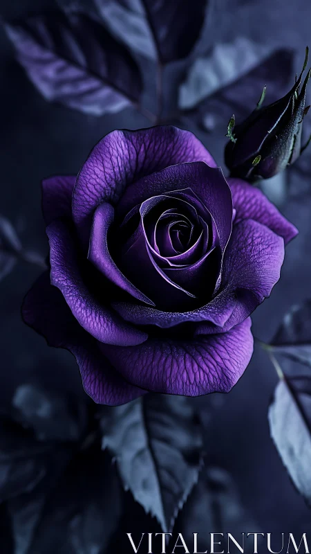 Midnight Bloom: Where Purple Dreams Spiral Into Shadow