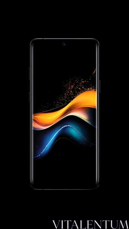 Modern Smartphone with Luminous Wave Particle Display