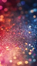 Colorful glitter surface shows multicolored bokeh lights