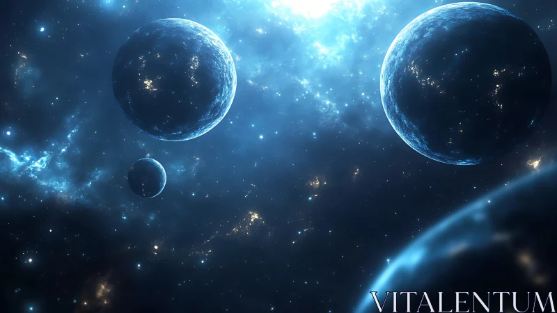 Planetary orbits in luminous blue interstellar nebulae.