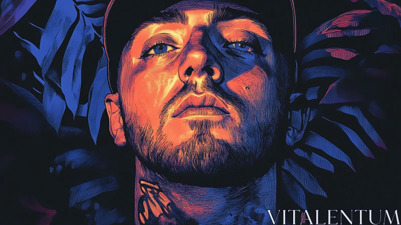 Bicolor spectral portrait with directional chiaroscuro mapping.