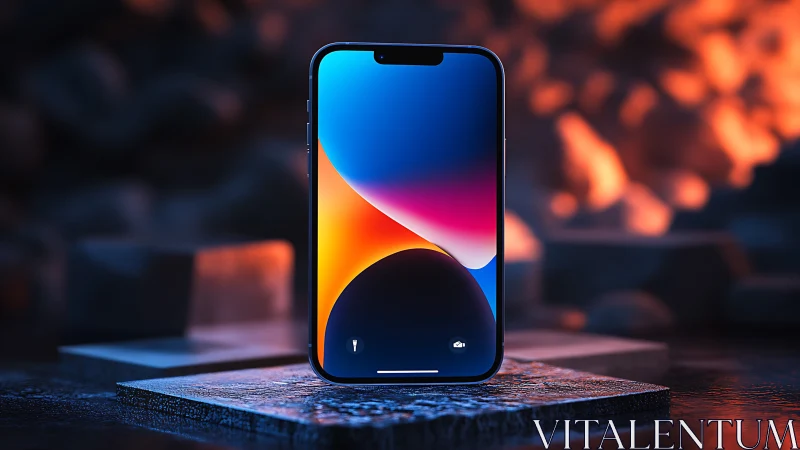 Modern Smartphone Glowing Gradient Display. Contemporary.