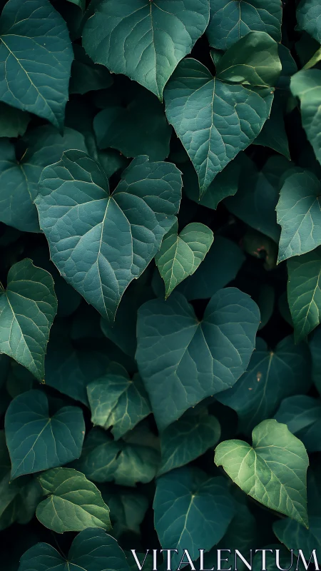 Dense heart shaped ivy leaves forming deep green canopy.