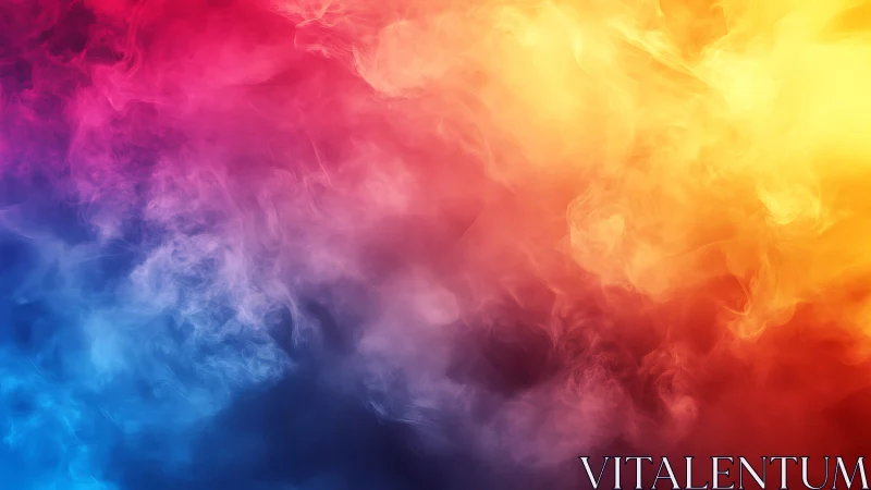 Multicolor vapor gradient in red, blue, magenta and yellow.