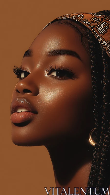 Radiant portrait of serene beauty in warm golden light.