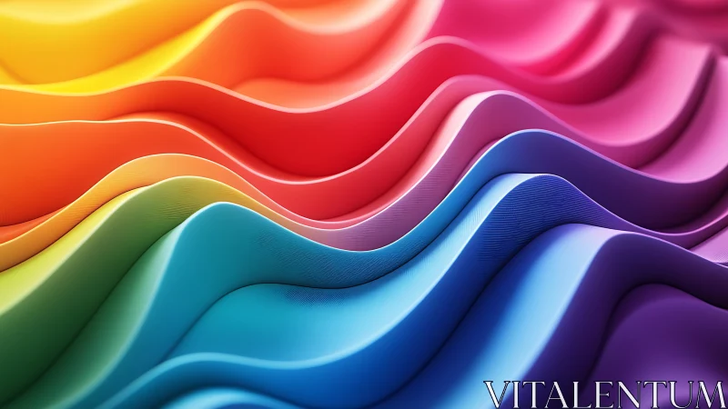 Layered rainbow color waves form smooth flowing bands