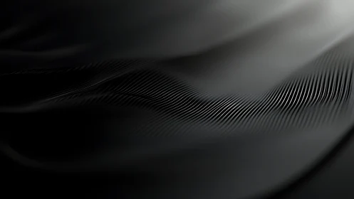 Parametric black wave surface with luminous linear ridges.