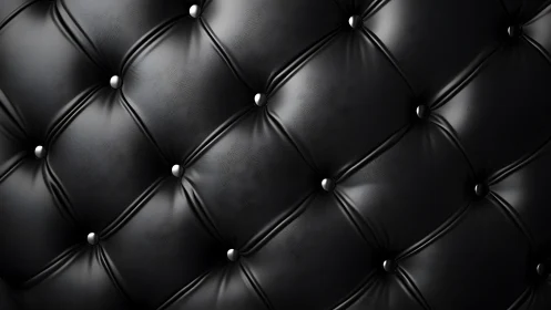 Velvet-black tufted leather grid with midnight gloss calm.