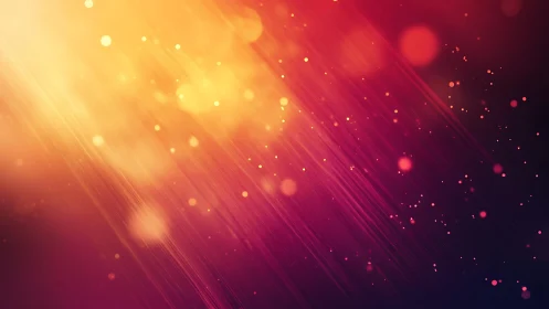 Abstract glowing light rays with bokeh in warm gradient tones.