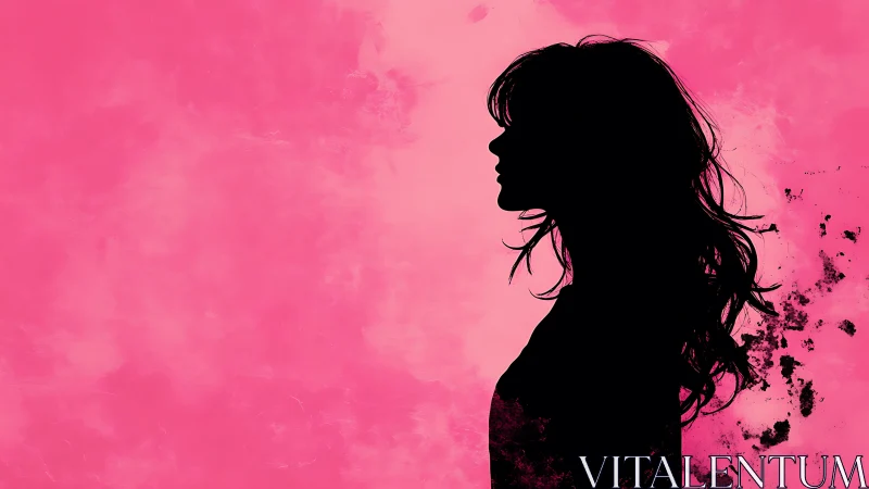 Silhouette muse drifting through a wild pink daydream.