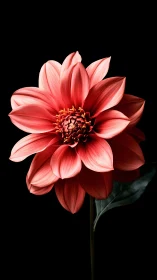 Red Dahlia Specimen: Layered Petal Architecture with Central Stamen Complex.