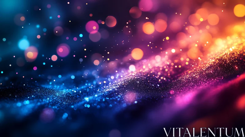 Glowing river of colorful light and dreamy sparkles at dusk.