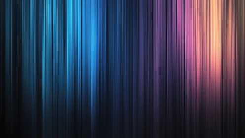 Vertical gradient stripes in blue, purple and orange tones.