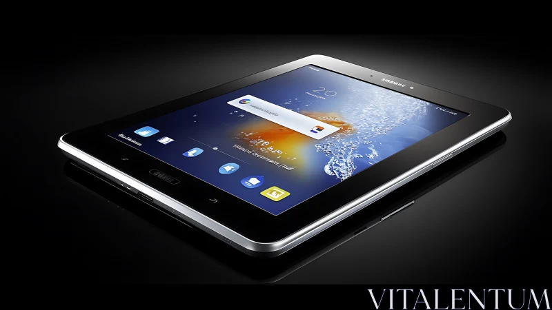 Samsung Galaxy Tablet Device Rendered in Perspective View