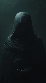 Hooded wraith portrait uses minimal light for spectral depth