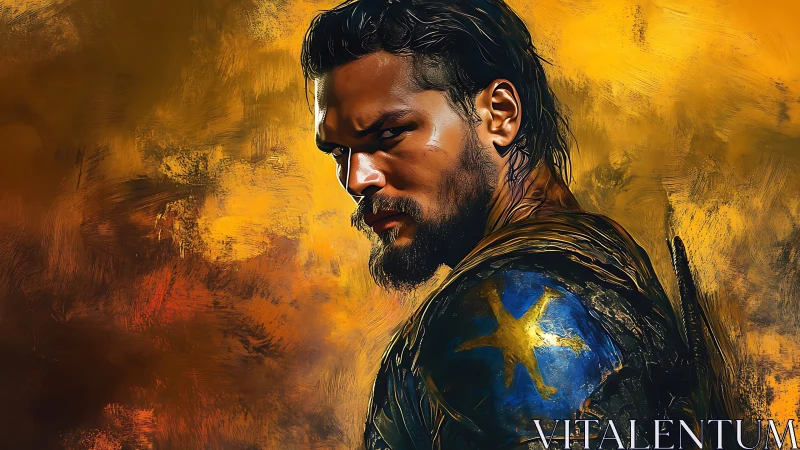 Battle-hardened warrior turns in a blaze of golden light