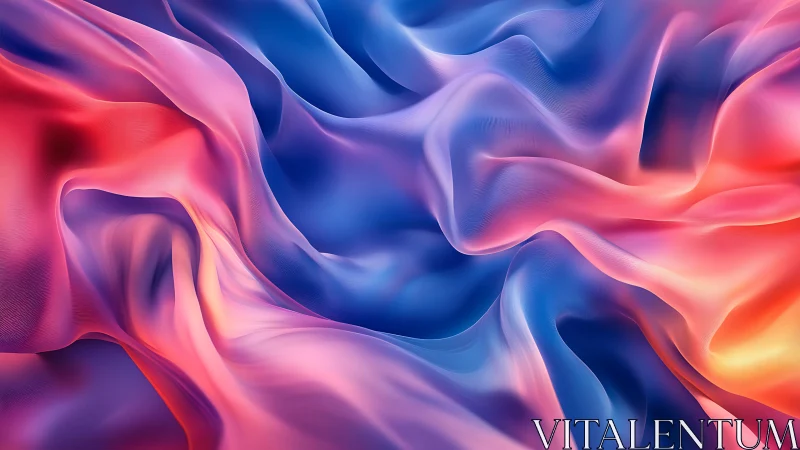 Silken nebula waves in molten pink, coral, and electric blue.