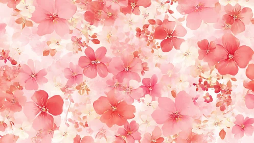 Soft Pink Blooms Creating Delicate Floral Garden Composition