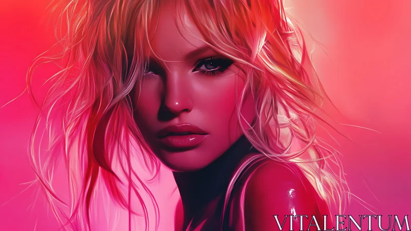 High-saturation digital portrait with cinematic neon rim lighting