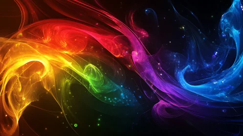 Chromatic energy ribbons in luminous cosmic motion field.