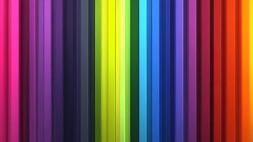 Vertical rainbow corridors of color marching in tight formation.