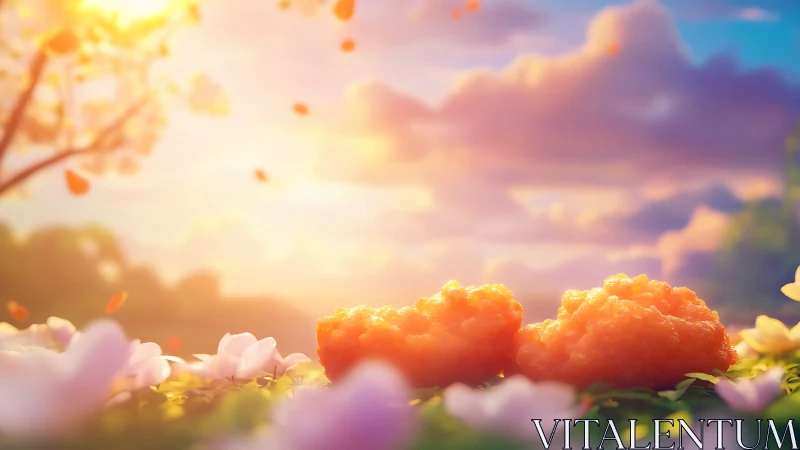 Sunlit shrimp bites lounge like tiny sunsets in bloom