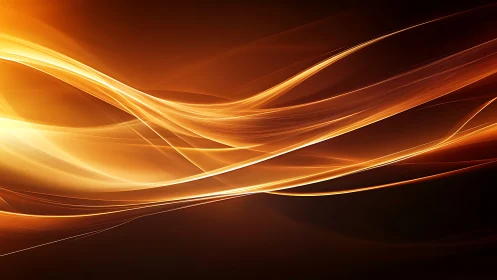 Abstract curved light patterns flow across dark background