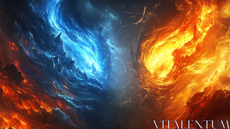 Opposing Elemental Energy Forms in Dynamic Collision